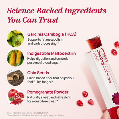 Foodology Coleology Cut Jelly Sticks Pomegranate Flavor 20 Sticks