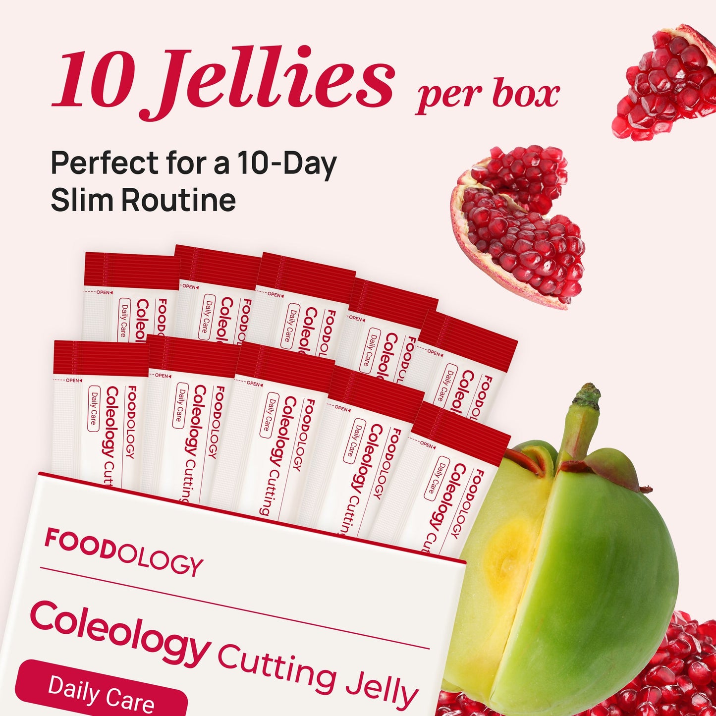 Foodology Coleology Cut Jelly Sticks Pomegranate Flavor 20 Sticks